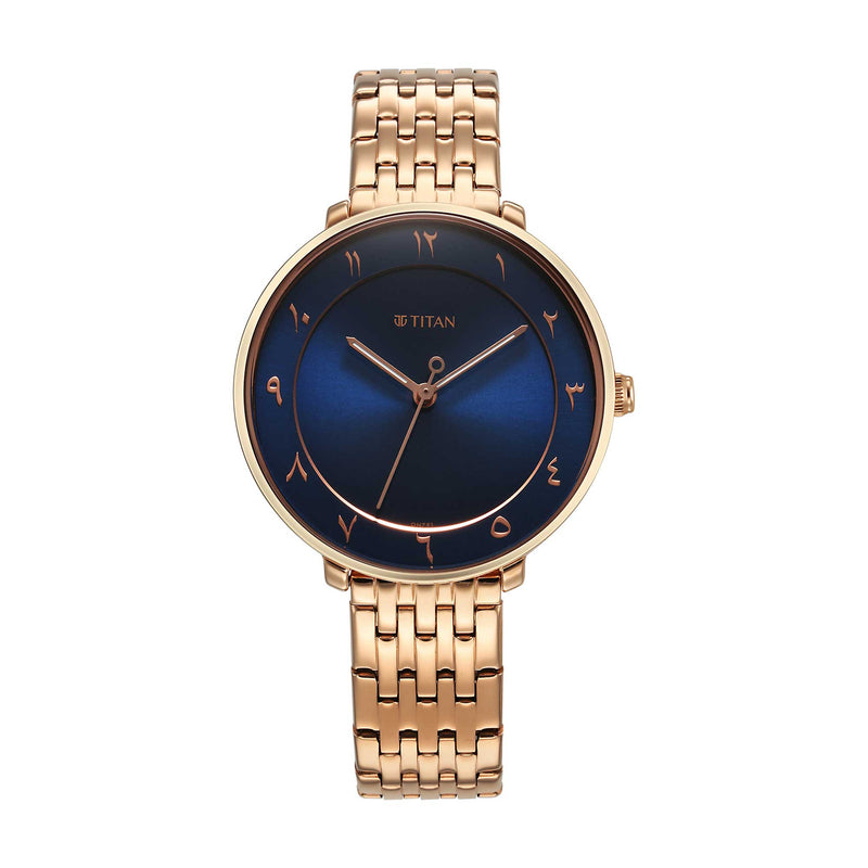 Titan Marhaba Blue Dial Analog Stainless Steel Strap watch for Women