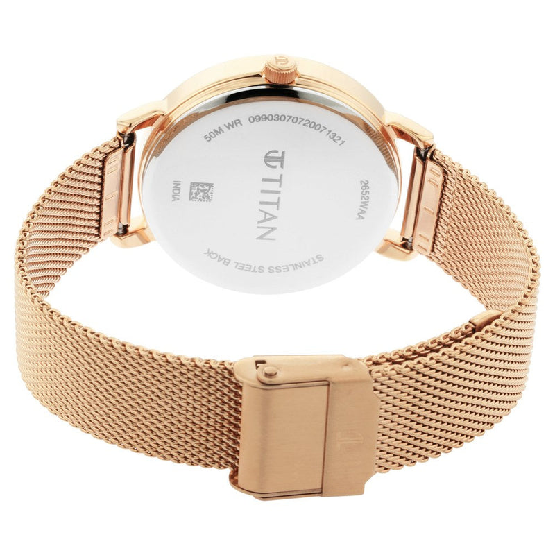 Titan Workwear Rose Gold Dial Multi Metal Strap watch for Women