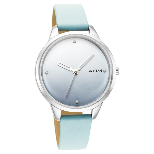 Titan Pastel Dreams Blue Analog Leather Strap watch for Women