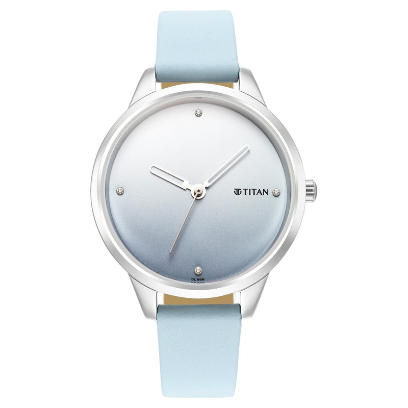 Titan Pastel Dreams Blue Analog Leather Strap watch for Women