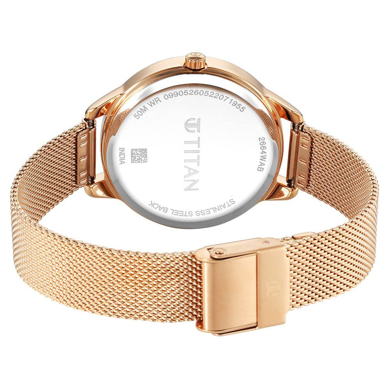 Titan Pastel DreamsPink Dial Analog Metal Strap Watch for Women