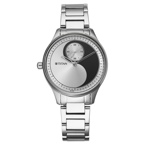 Titan Yin & Yang Black Dial Analog Stainless steel Strap Watch for Women