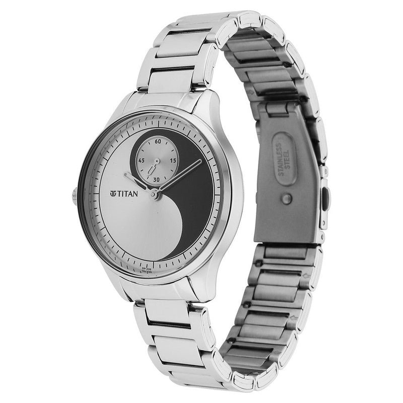 Titan Yin & Yang Black Dial Analog Stainless steel Strap Watch for Women