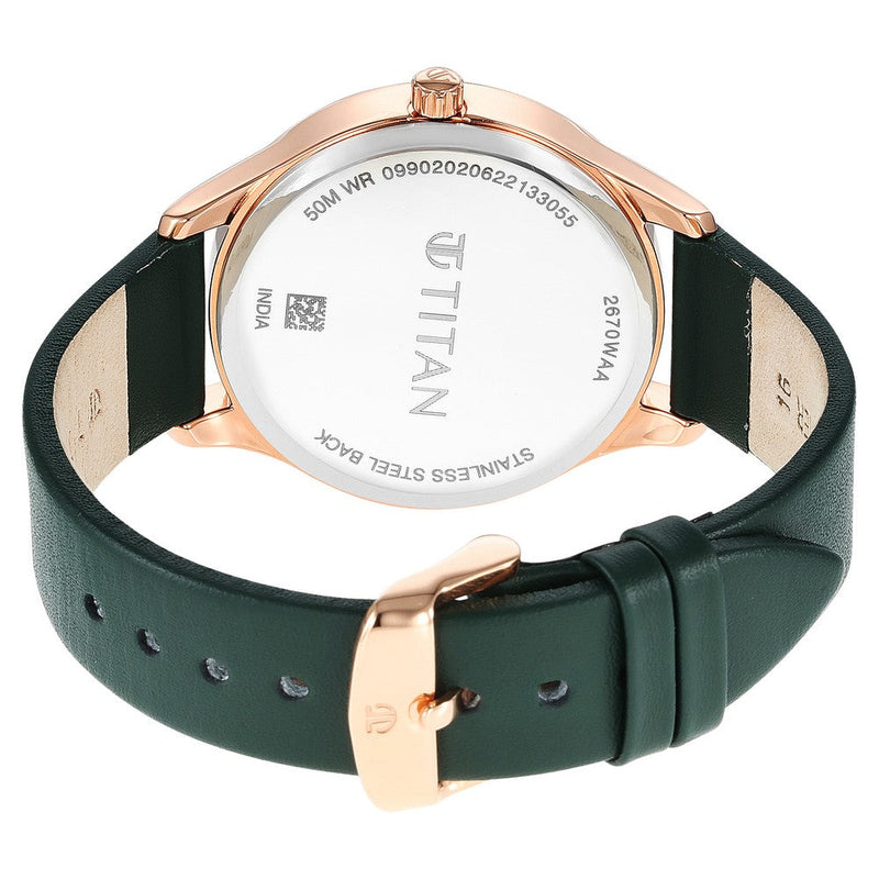 Titan Neo Workdays Silver Dial Multi Leather Strap watch for Women