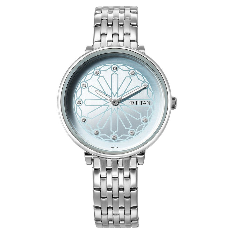 Titan Marhaba Sky Blue Dial Analog Stainless Steel Strap watch for Women