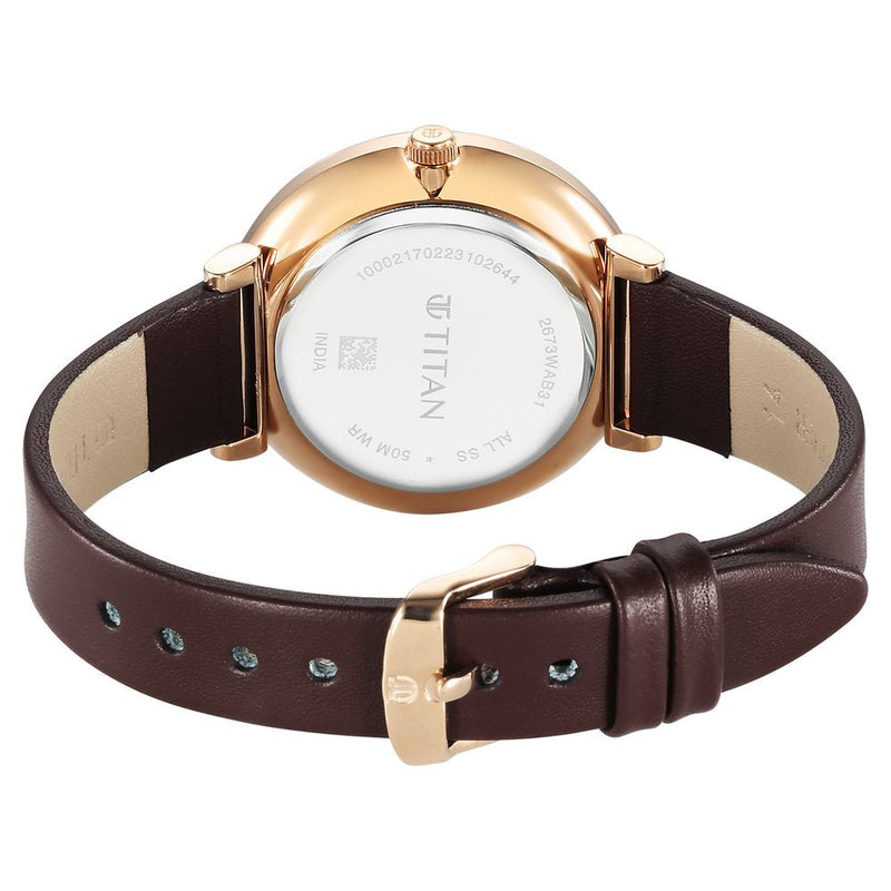 Titan Marhaba Brown Dial Analog Leather Strap watch for Women