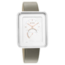 Titan Wander Silver White Dial Analog Leather Strap Watch for Women
