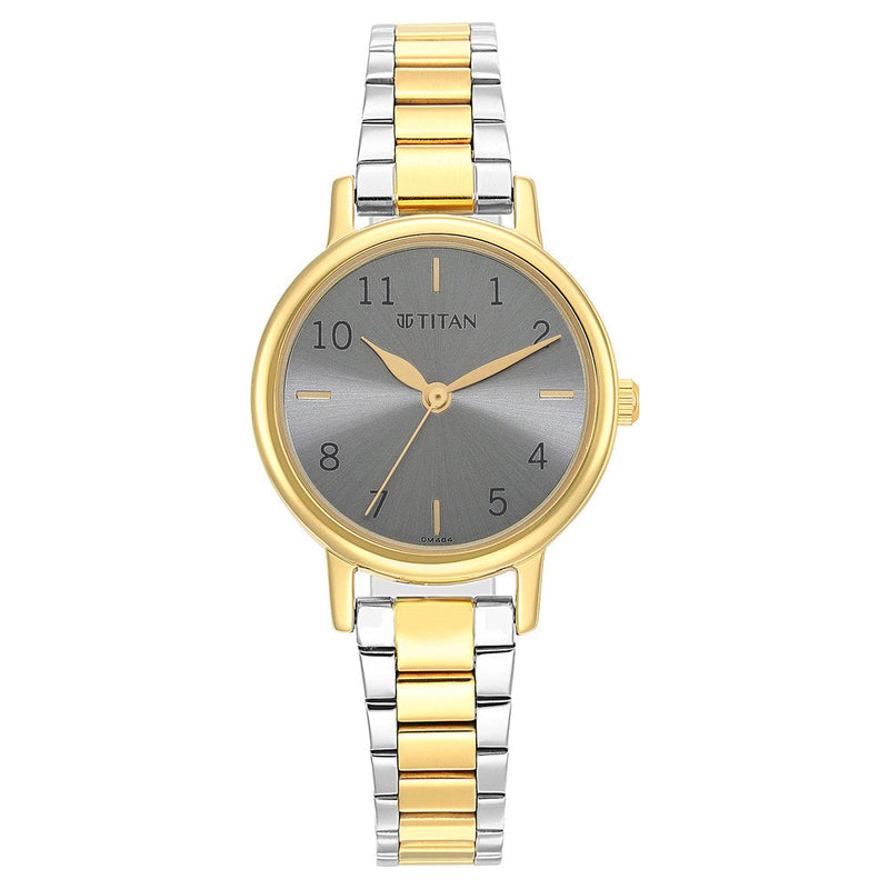 Titan Karishma Grey Dial Analog Stainless Steel Strap watch for Women