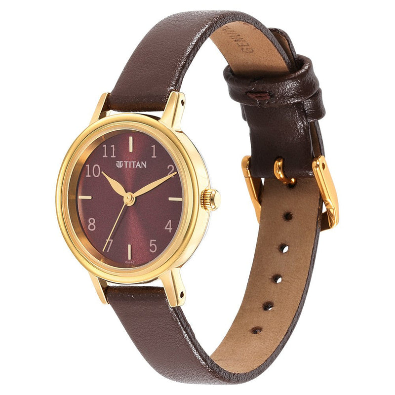 Women Karishma Brown Dial Metal Strap Watch