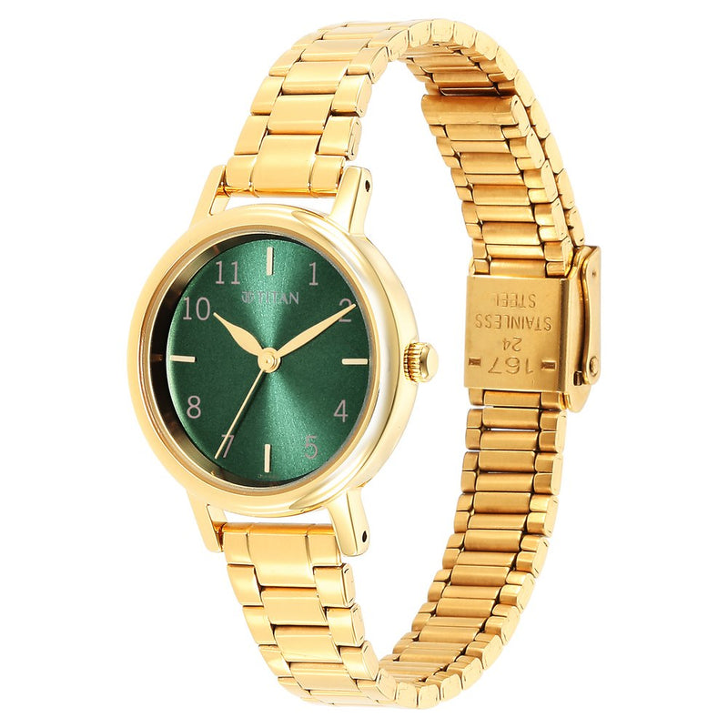 Titan Karishma Green Dial Analog Stainless Steel Strap watch for Women