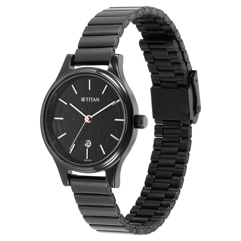 Women Karishma Black Dial Metal Strap Watch