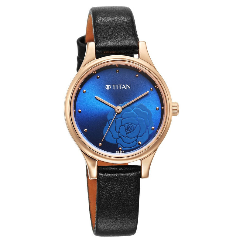 Titan Karishma Quartz Analog Blue Leather Strap for Women