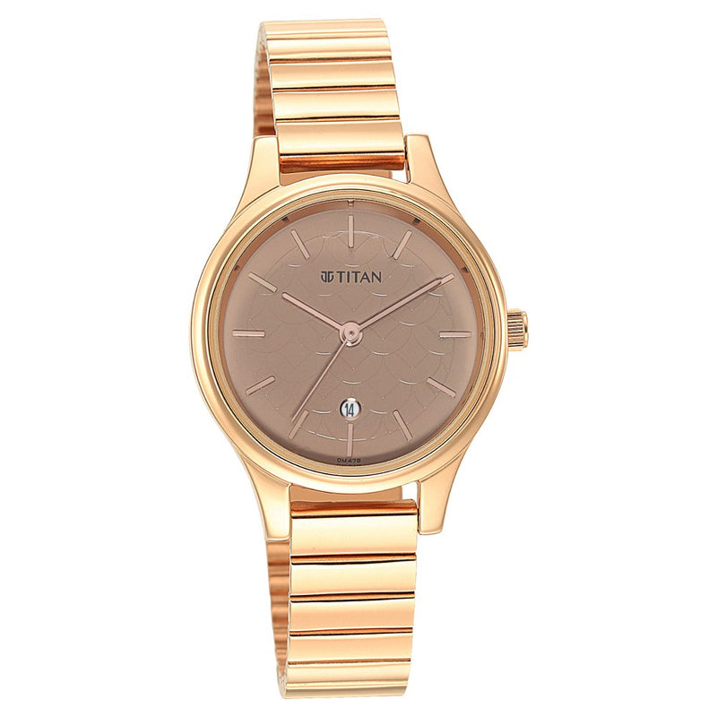 Women Karishma Brown Dial Metal Strap Watch