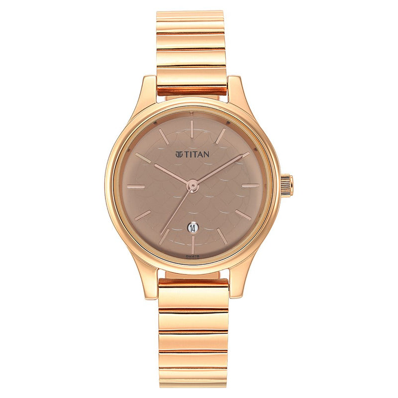 Women Karishma Brown Dial Metal Strap Watch