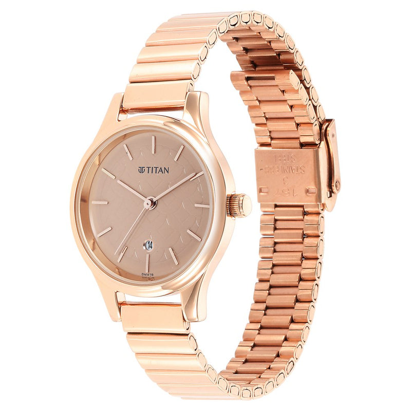 Women Karishma Brown Dial Metal Strap Watch