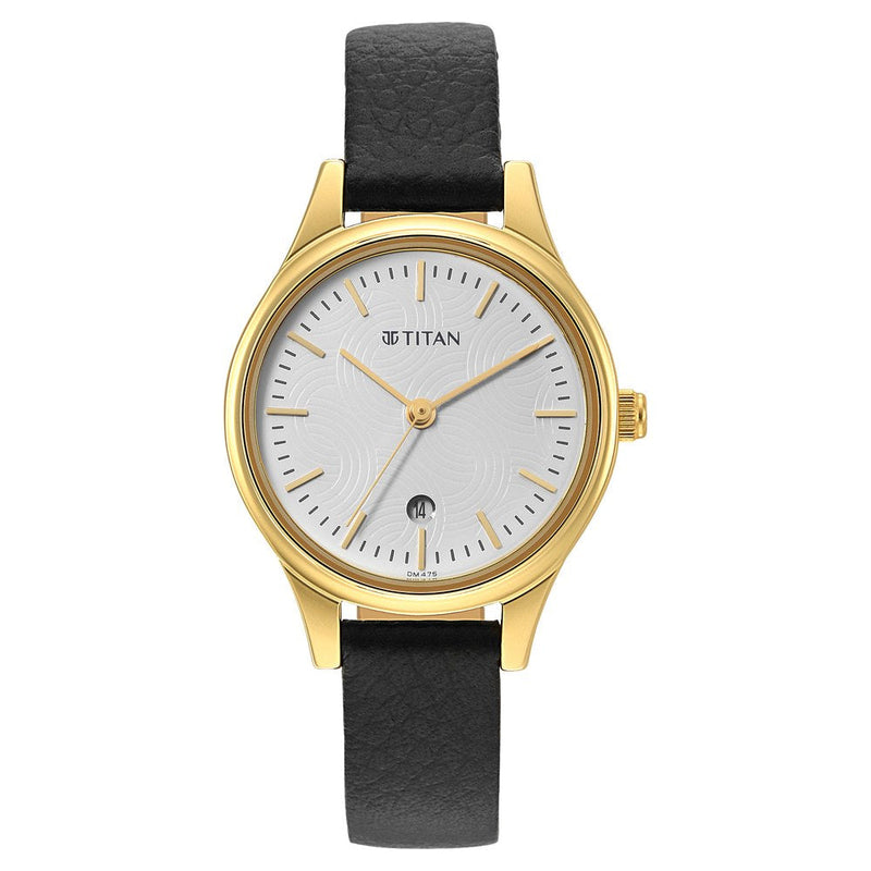 Titan Karishma White Dial Analog Leather Strap watch for Women