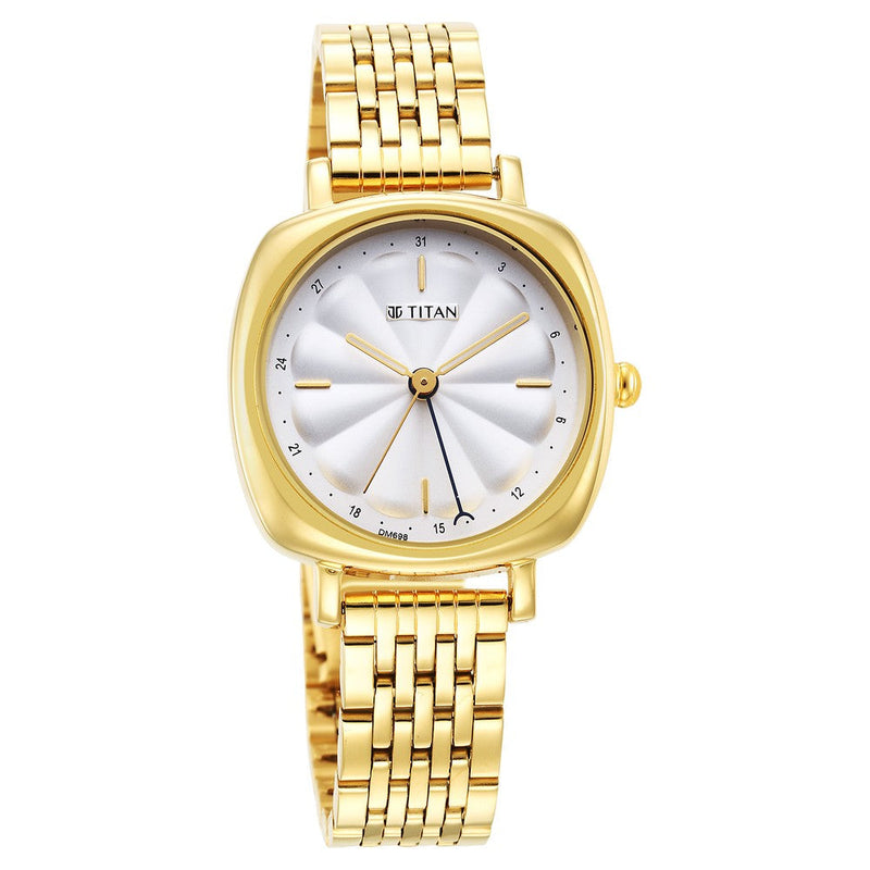 Titan Neo Silver Dial Analog Stainless Steel Strap Watch for Women