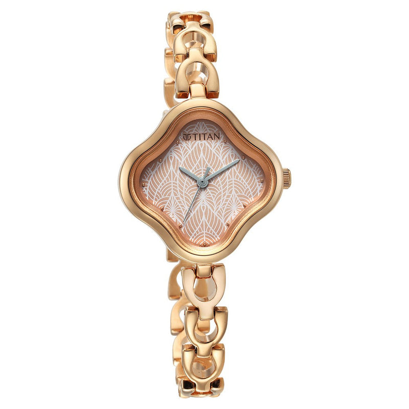 Titan Karishma Rose Gold Analog Metal Strap Watch for Women