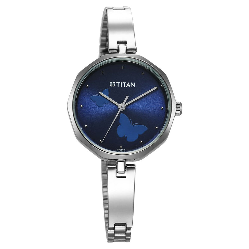 Titan Karishma Quartz Analog Blue Dial Stainless Steel Strap Watch for Women