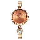 Titan Raga Power Pearls Quartz Analog Rose Gold Dial Metal Strap Watch for Women