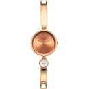 Titan Raga Power Pearls Quartz Analog Rose Gold Dial Metal Strap Watch for Women
