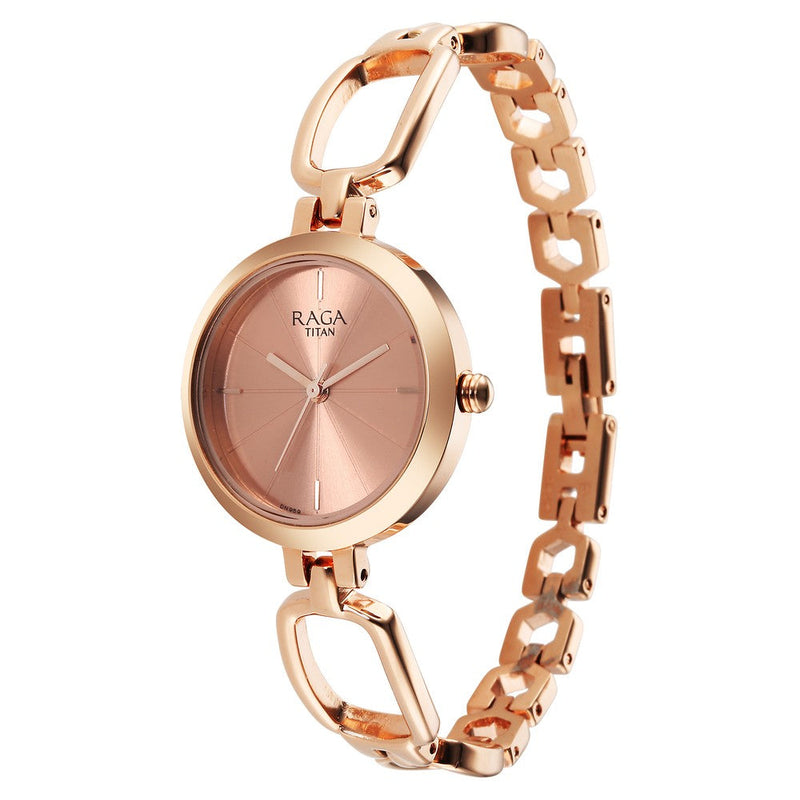 Titan Raga Rose Gold Dial Watch for Women