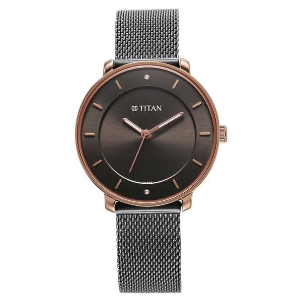 Titan Noir Anthracite Dial Analog Metal Strap Watch for Women