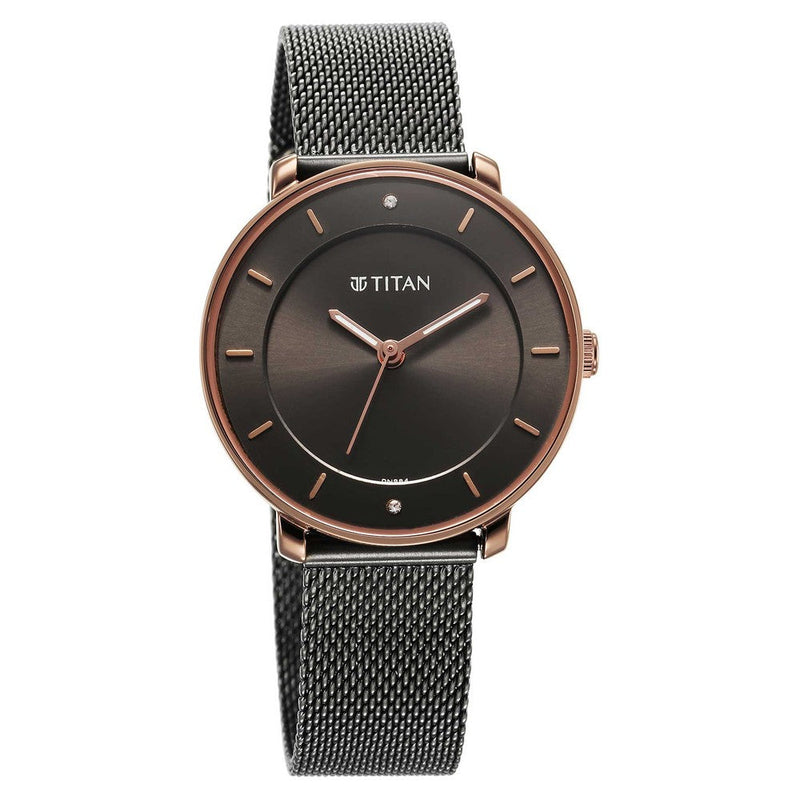 Titan Noir Anthracite Dial Analog Metal Strap Watch for Women