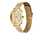 Titan Shaped Case Biege Dial Metal Strap Watch