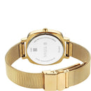 Titan Shaped Case Biege Dial Metal Strap Watch