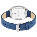 Titan Workwear Quartz Analog White Dial Green Leather Strap Watch For Women