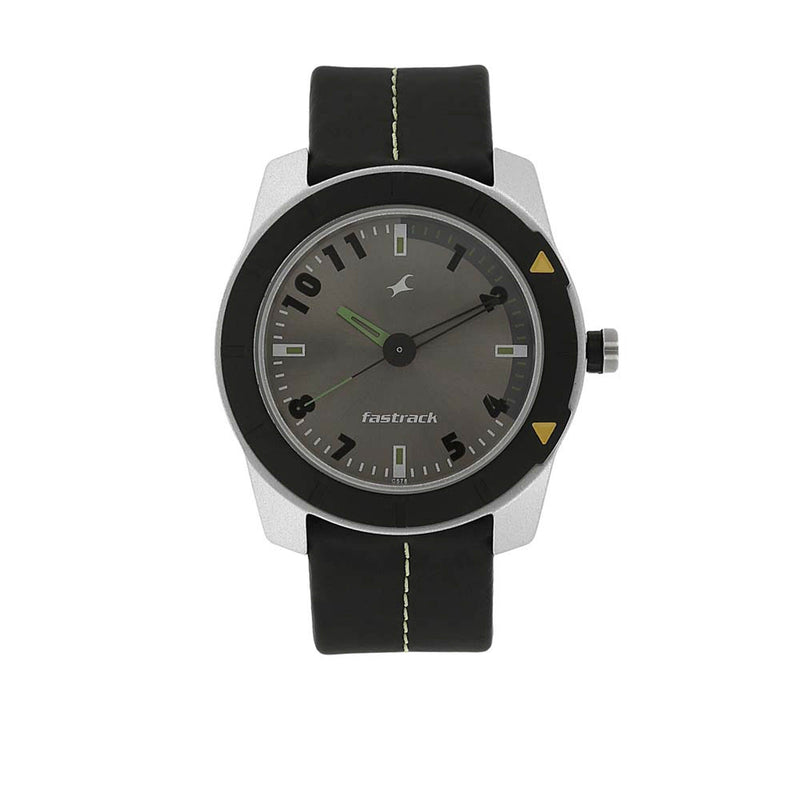 Fastrack Quartz Analog Grey Dial Plastic Strap Watch for Guys