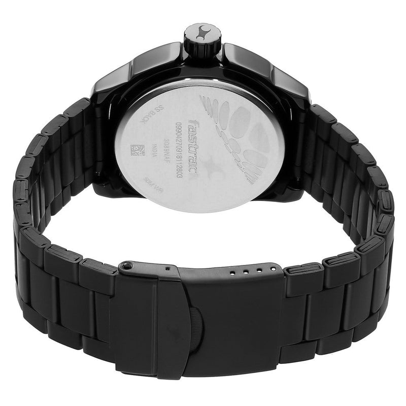 Fastrack Hitlist Quartz Analog Black Dial Stainless Steel Strap Watch for Guys