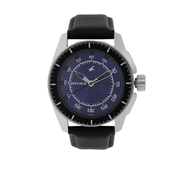 Fastrack Quartz Analog Purple Dial Leather Strap Watch for Guys