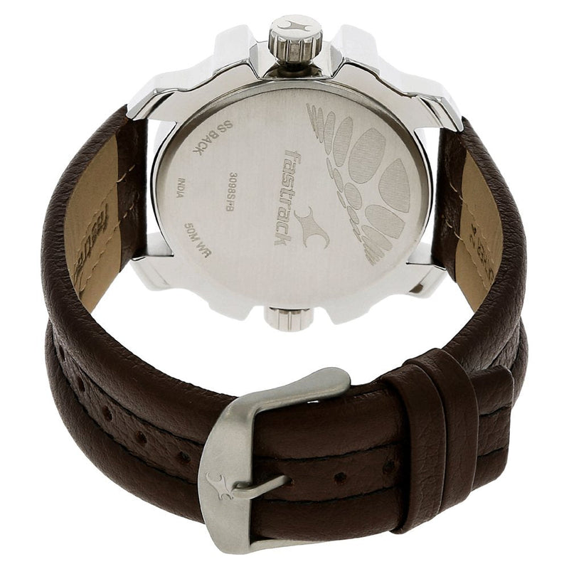 Fastrack Quartz Analog Black Dial Leather Strap Watch for Guys