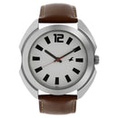 Fastrack Quartz Analog White Dial Leather Strap Watch for Guys