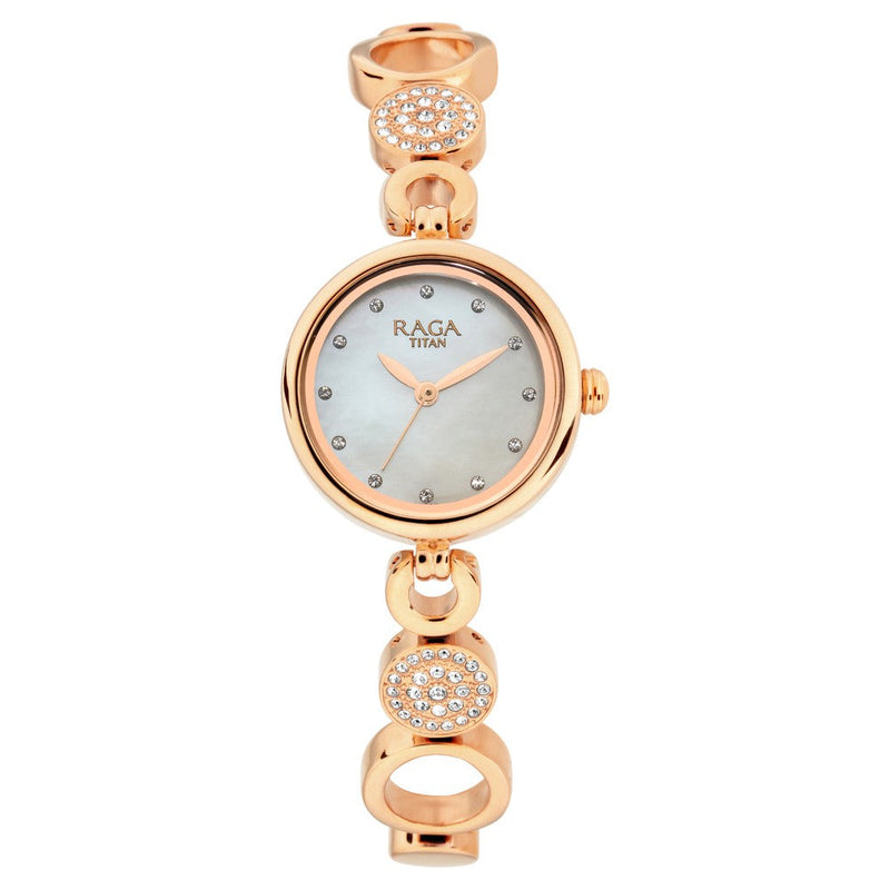 Titan Raga Mother of Pearl Dial Women Watch With Metal Strap