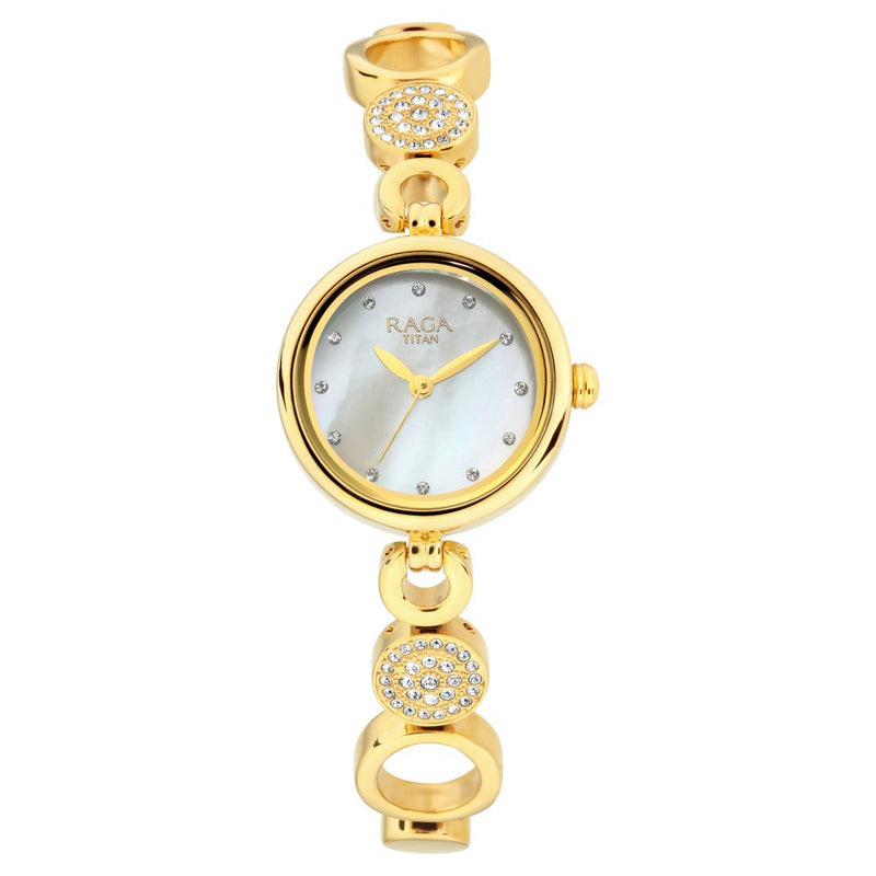 Titan Raga Mother of Pearl Dial Women Watch With Metal Strap