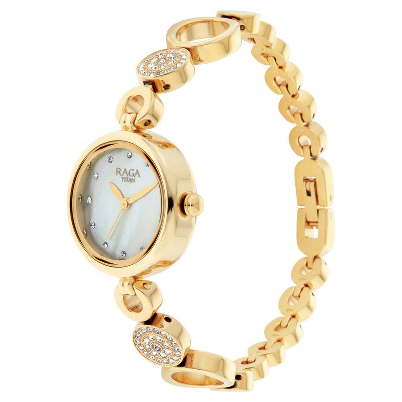 Titan Raga Mother of Pearl Dial Women Watch With Metal Strap