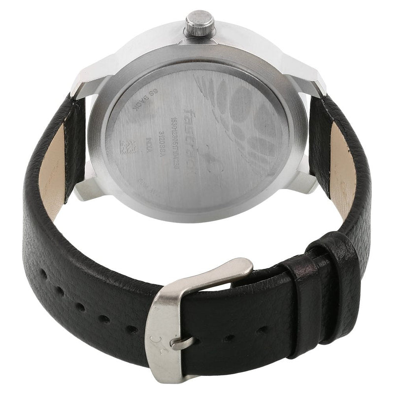 Fastrack Quartz Analog Black Dial Leather Strap Watch for Guys