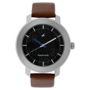 Fastrack Quartz Analog Black Dial Leather Strap Watch for Guys