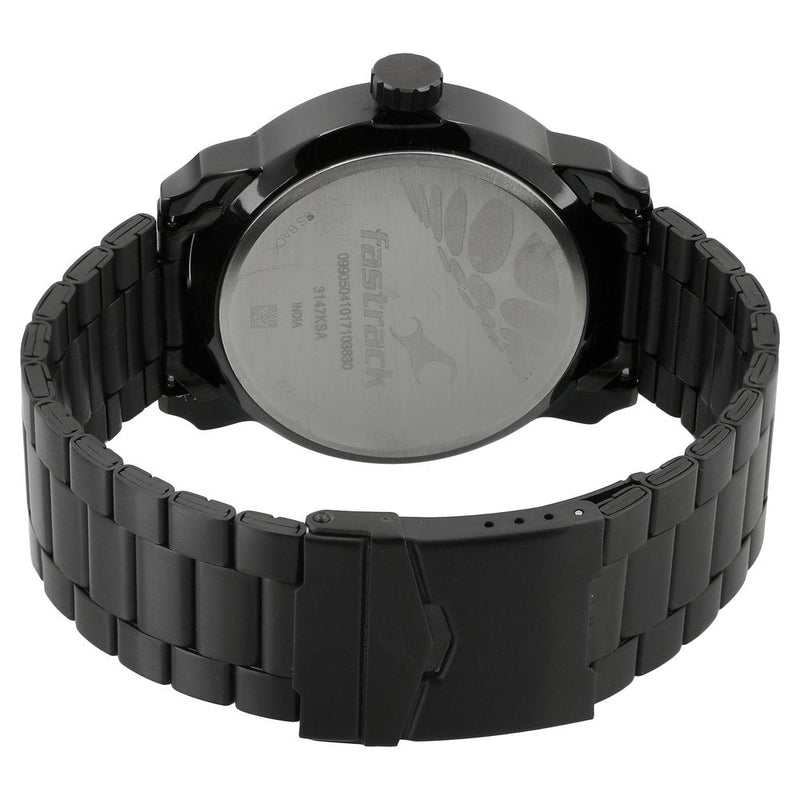 Fastrack Quartz Analog Black Dial Stainless Steel Strap Watch for Guys