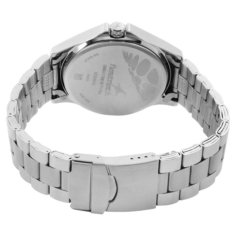 Fastrack Quartz Analog Silver Dial Stainless Steel Strap Watch for Guys