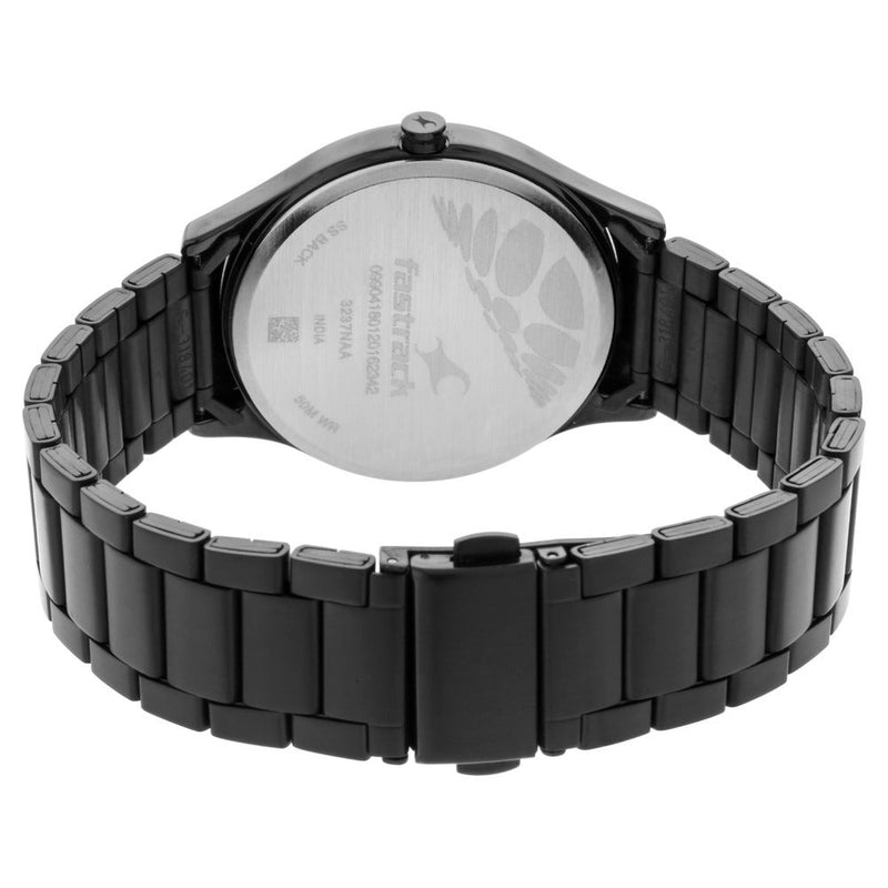 Fastrack Tripster Quartz Analog Black Dial Stainless Steel Strap Watch for Guys