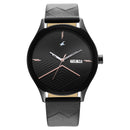 FASTRACK Style Up Black Dial Leather Strap Watch for Guys