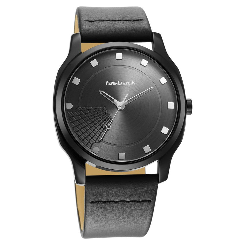 Fastrack Stunners Quartz Analog Anthracite Dial Leather Strap Watch for Guys