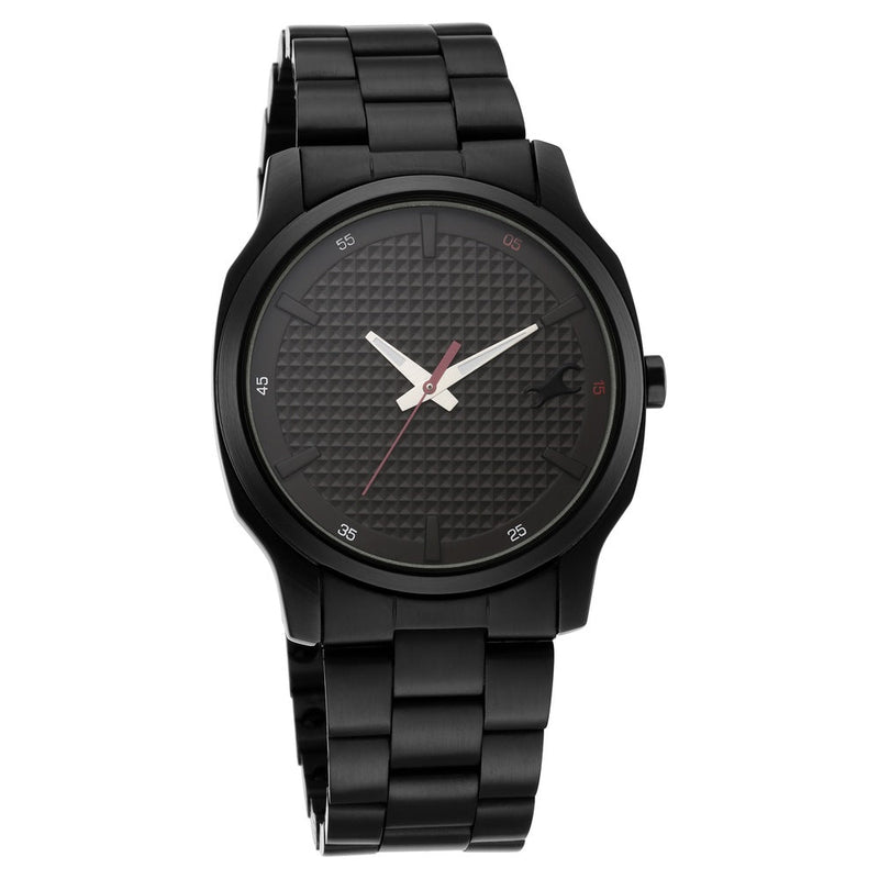 Fastrack Stunners Quartz Analog Black Dial Metal Strap Watch for Guys