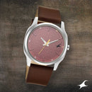 Fastrack Stunners Quartz Analog Red Dial Leather Strap Watch for Guys