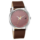 Fastrack Stunners Quartz Analog Red Dial Leather Strap Watch for Guys