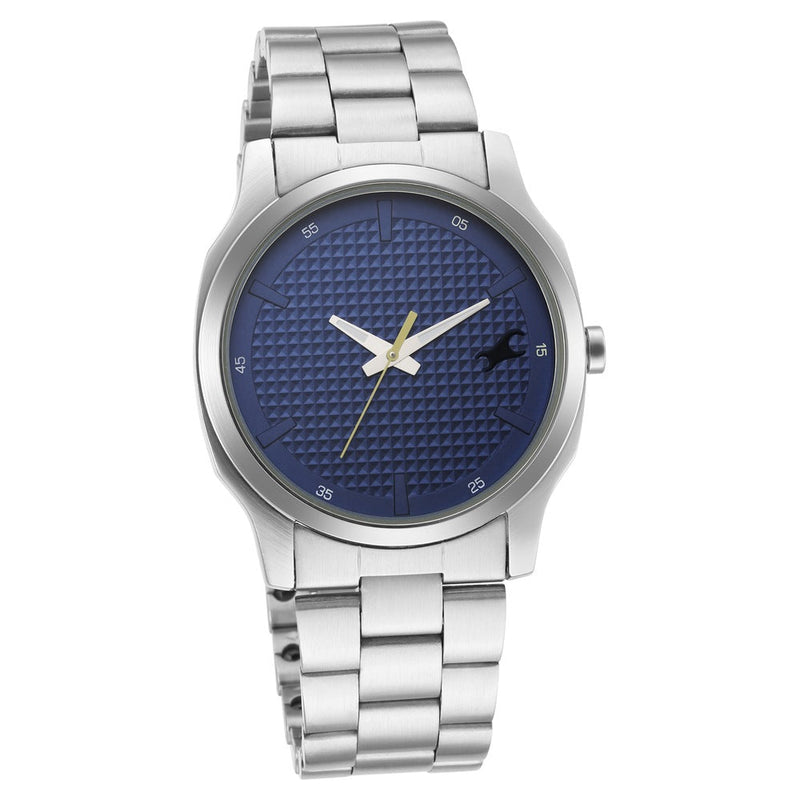 Fastrack Stunners Quartz Analog Blue Dial Metal Strap Watch for Guys